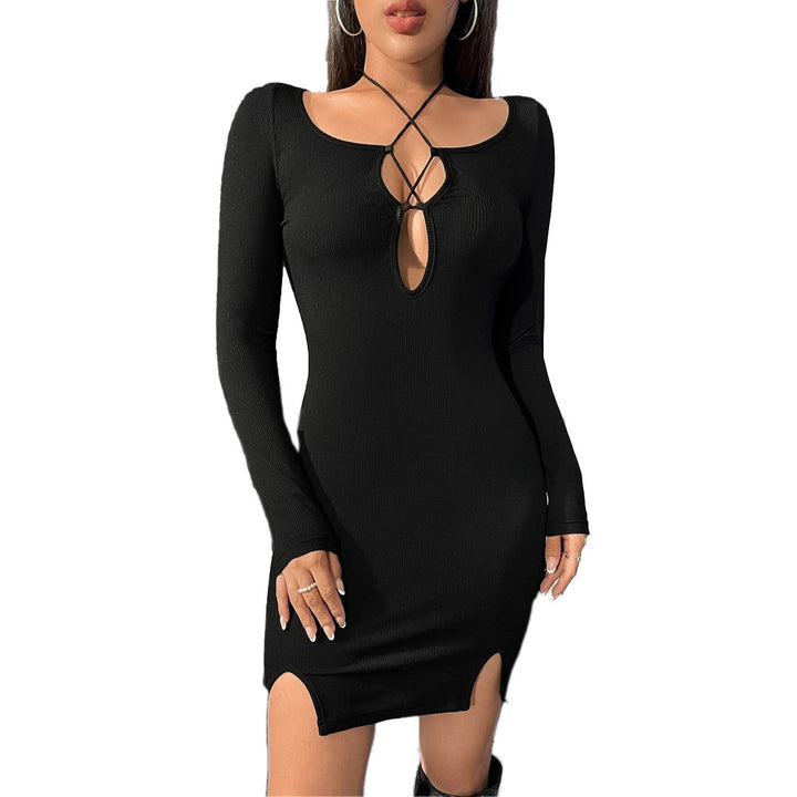 Robe mini femme avec décolleté profond et détails de lacets décoratifs Levoire