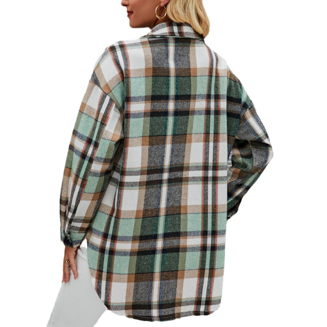 Veste chemise à motif carreaux pour femmes Levoire