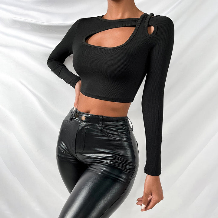 Top court pour femme avec design à découpe asymétrique Levoire