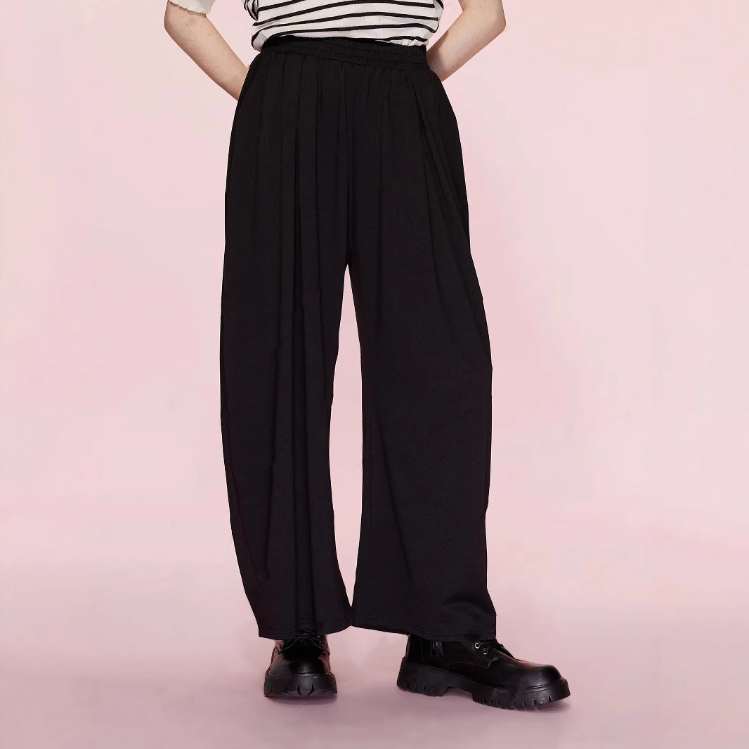 Pantalons Palazzo larges pour femmes avec taille élastique et plis Levoire