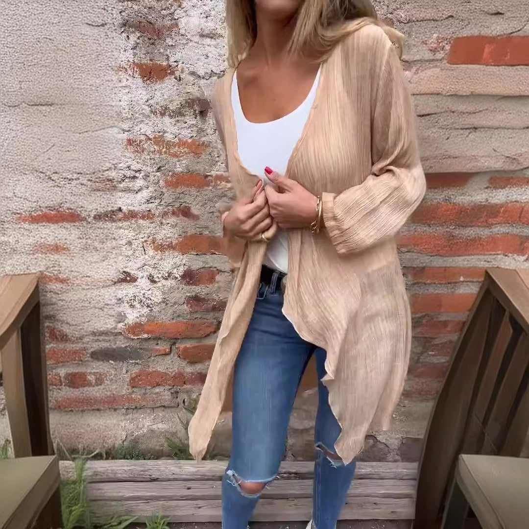 Gilet long pour femme à coupe fluide et élégants plis Levoire