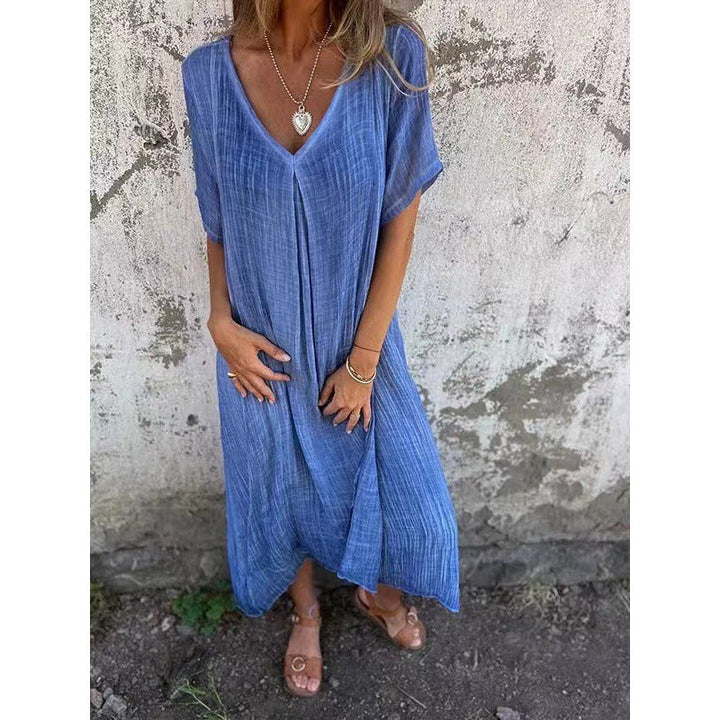 Levoire | Robe midi semi-formelle élégante à décolleté en V Bleu cobalt