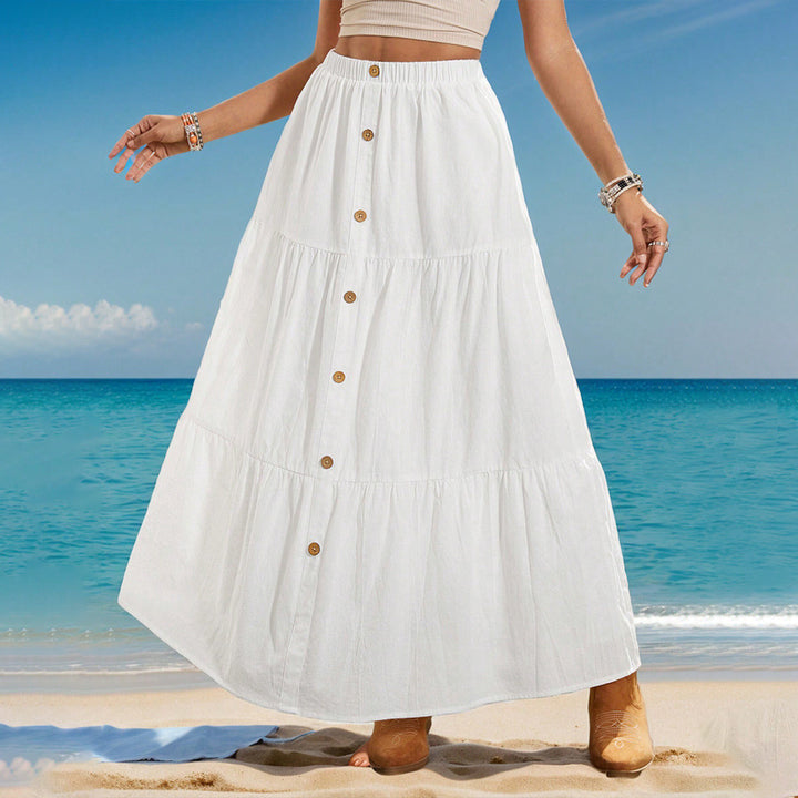 Jupe midi femme avec détails de boutons et design évasé Levoire