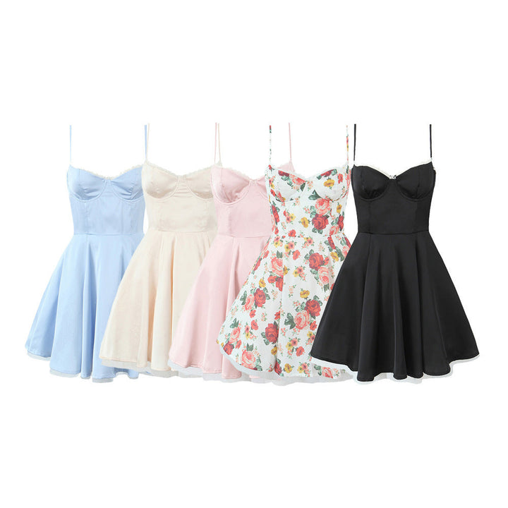 Levoire | Robe sans manches à décolleté en V floral chaud