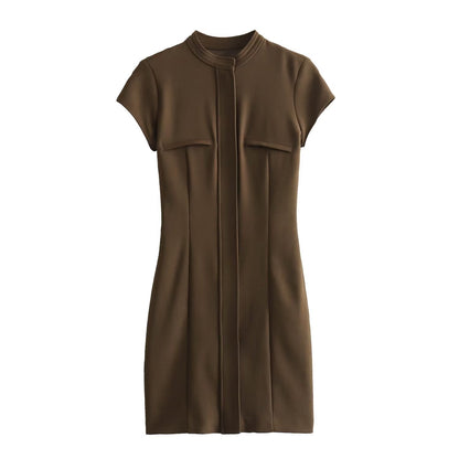 Levoire | Belle robe mini à zip de printemps avec poches Couleur