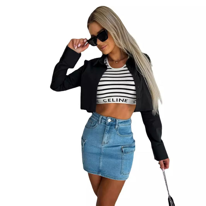 Jupe en denim pour femmes avec poches pratiques et design moderne Levoire
