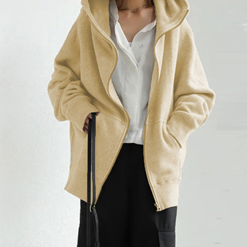 Levoire | Veste Décontractée Avec Capuche Et Fermeture Éclair Khaki