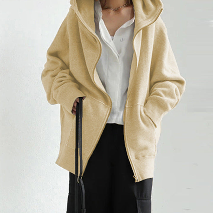 Levoire | Veste Décontractée Avec Capuche Et Fermeture Éclair Khaki