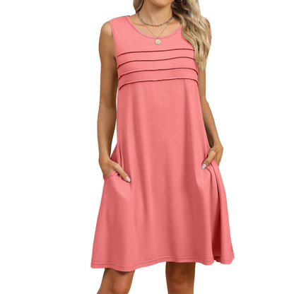 Levoire | Robe décontractée confortable avec détails de poche Rosa