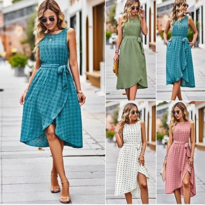 Robe portefeuille pour femme avec des points brillants et ceinture à la taille Levoire