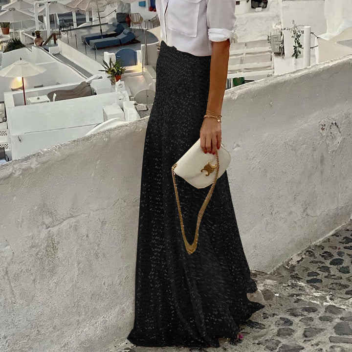 Levoire | Glamoureux Paillettes Jupe Longue noir