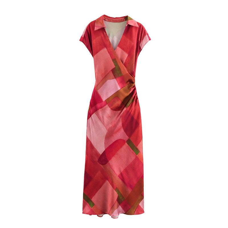 Levoire | Robe midi en satin imprimée de manière vivante