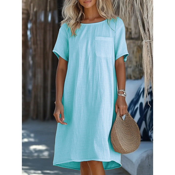 Levoire | Robe en lin Coton Lin Col rond Bleu ciel