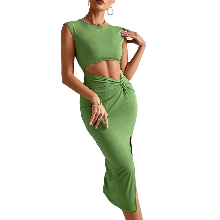 Robe midi femme avec découpe sophistiquée et détail enveloppant élégant Levoire