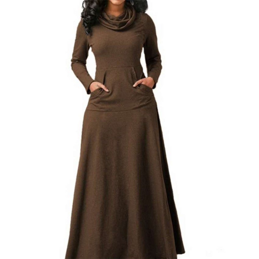 Levoire | Robe Longue À Poches Solides Splice Kaki
