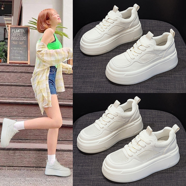 Levoire | Semelle Épaisse Chaussures À Lacets Baskets Blanches Chaussures Pour Femmes