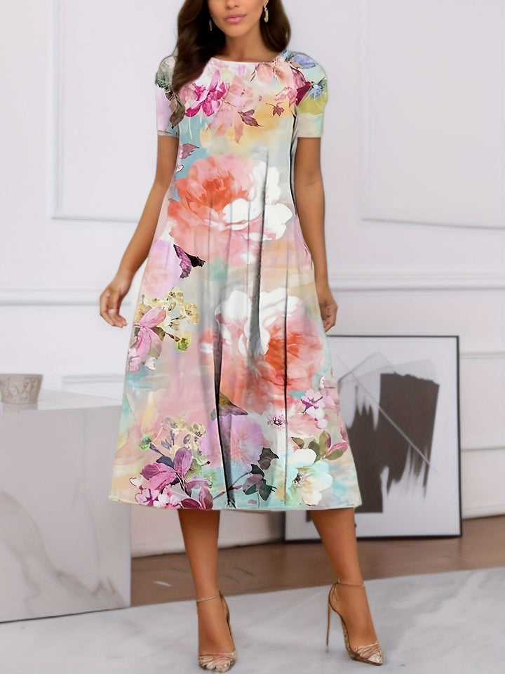 Levoire | Eloisa Print Robe à Manches Courtes Rosa Paino