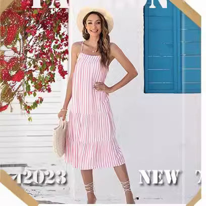 Robe midi femme avec coupe fluide et design rayé Levoire