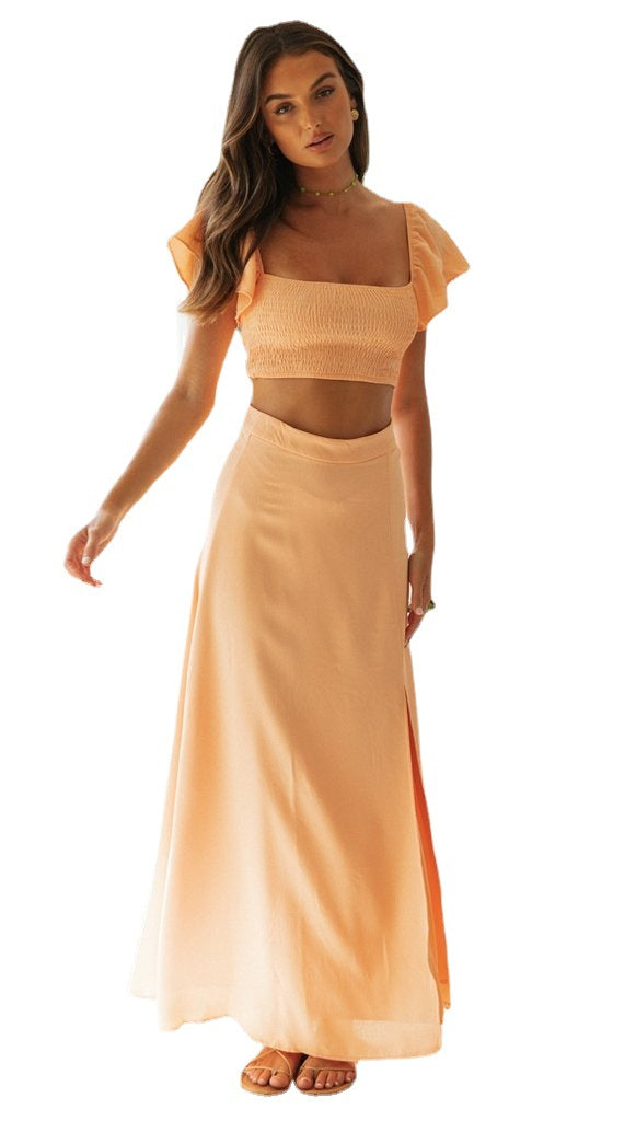 Ensemble combo pour femmes avec crop top et jupe maxi Levoire