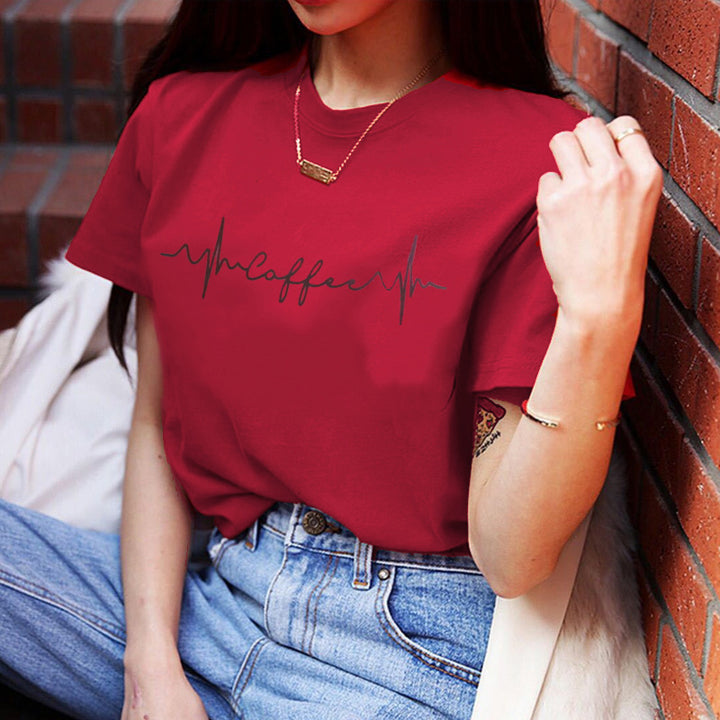 T-shirt pour femmes avec lettrage créatif et coupe décontractée Levoire