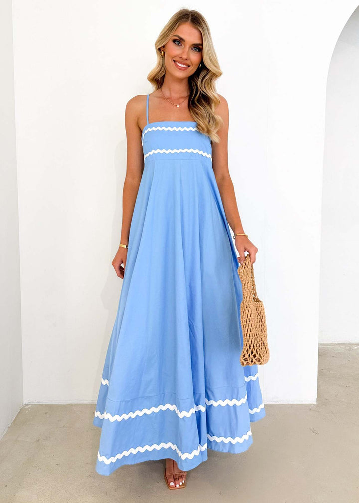 Robe maxi d'été pour femmes en coupe A-line élégante avec des ornements décoratifs sophistiqués Levoire