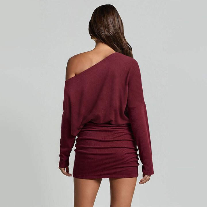 Robe décontractée pour femme à épaule unique avec texture côtelée Levoire