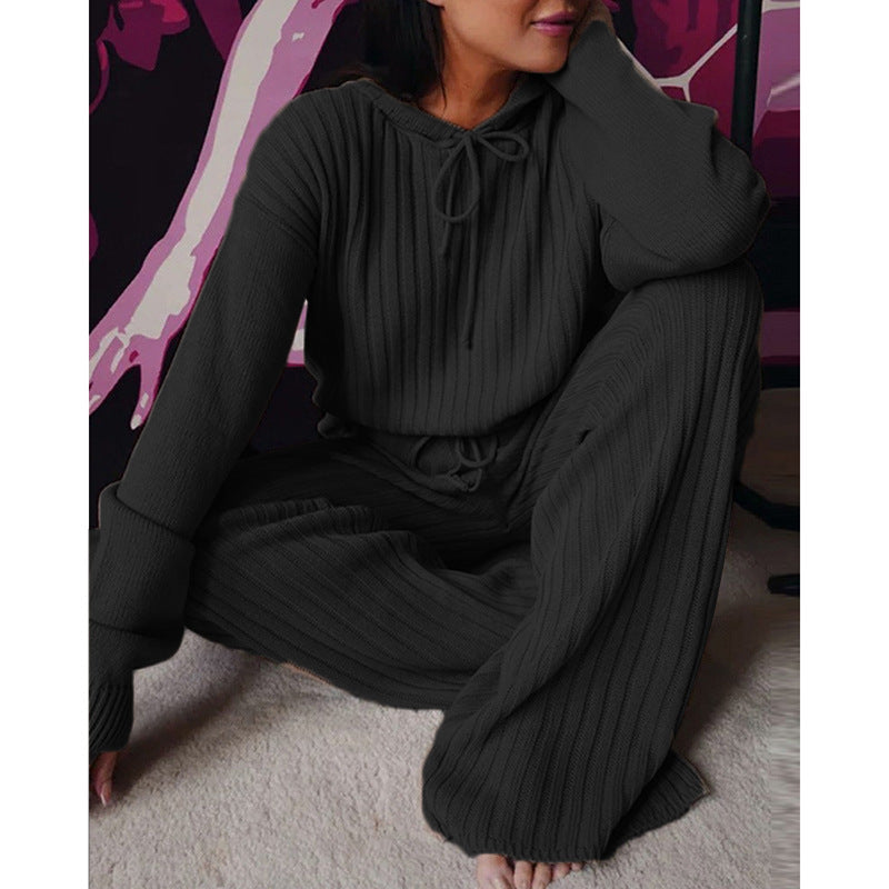 Women's Relax Suit with Hood and Wide Leg Levoire
