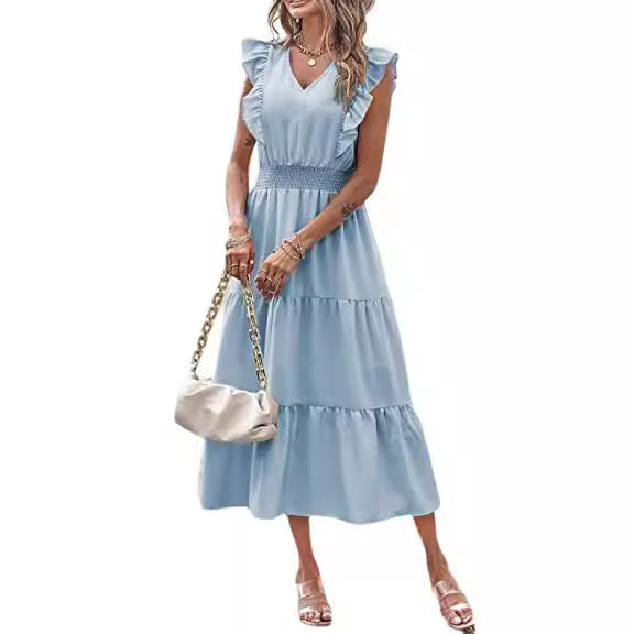 Robe à manches longues pour femmes avec manches bouffantes et jupe volumineuse Levoire