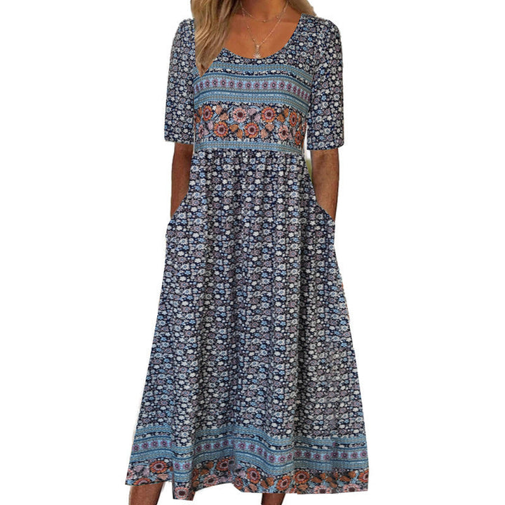 Levoire | Robe imprimée Col rond Robe à manches courtes