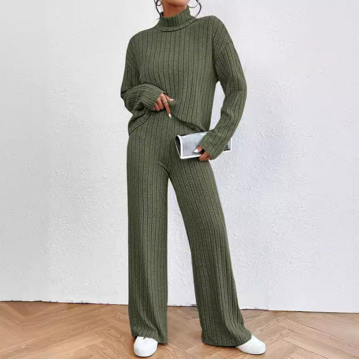 Levoire | Haut Chic Confortable Et Pantalon Ensemble Deux Pièces Pour Femmes Olivier