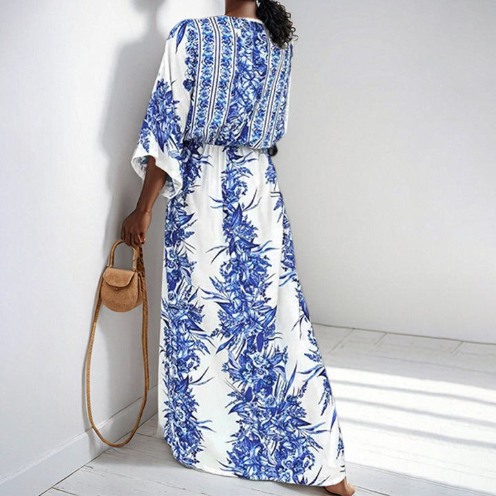 Robe maxi fluide pour femmes avec design floral et manches amples Levoire