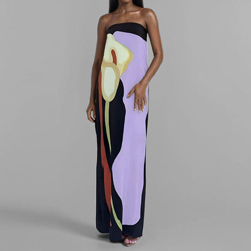 Robe maxi pour femmes dans le style art moderne Levoire