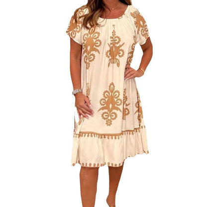 Levoire | Robe imprimée été Robe imprimée à manches courtes