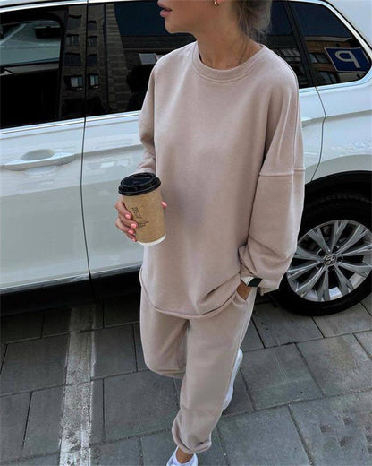 Levoire | Ensemble de Pantalon Élastique à la Mode en Deux Pièces Abricot