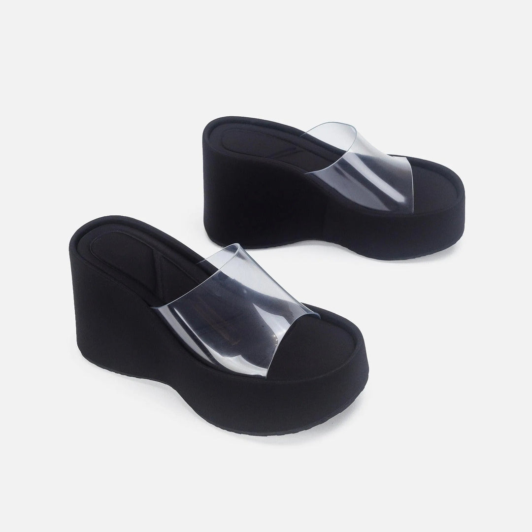 Levoire | Sandales plates transparentes avec bride de cheville