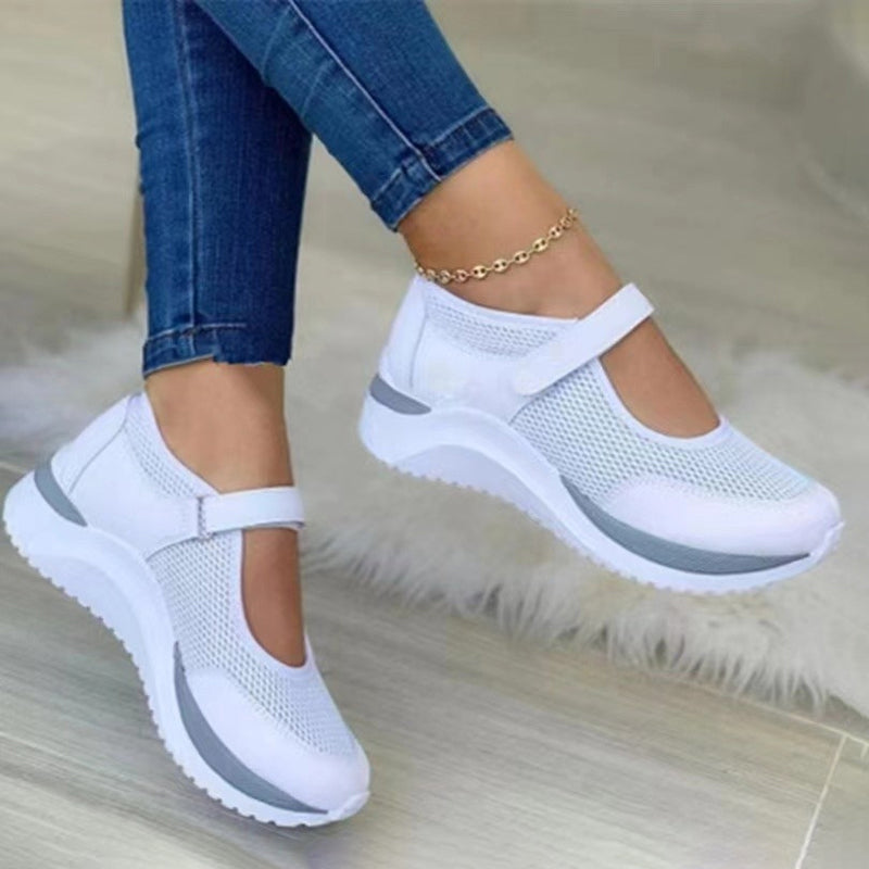 Levoire | Sandales Épaisses à Bout Rond avec Fermeture Velcro Blanc