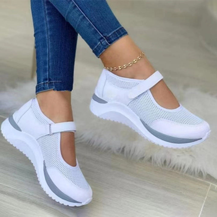 Levoire | Sandales Épaisses à Bout Rond avec Fermeture Velcro Blanc