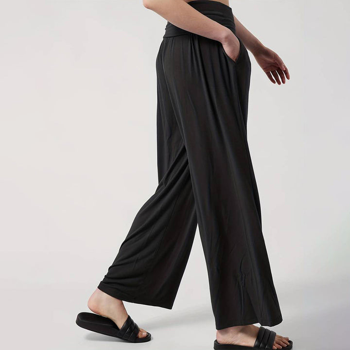 Pantalons larges en jersey pour femmes avec taille élastique et design taille haute Levoire