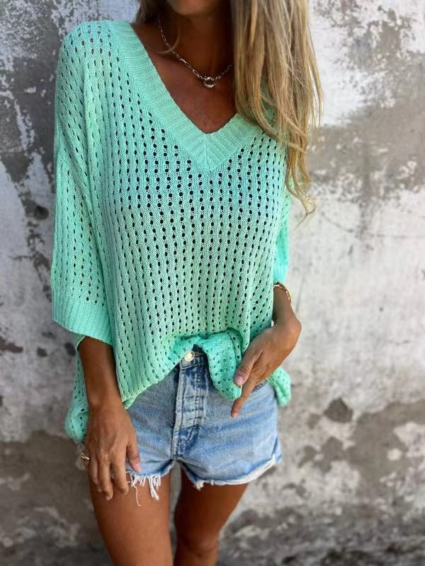 Levoire | Pull Décontracté Ample Pour Femmes Menthe verte
