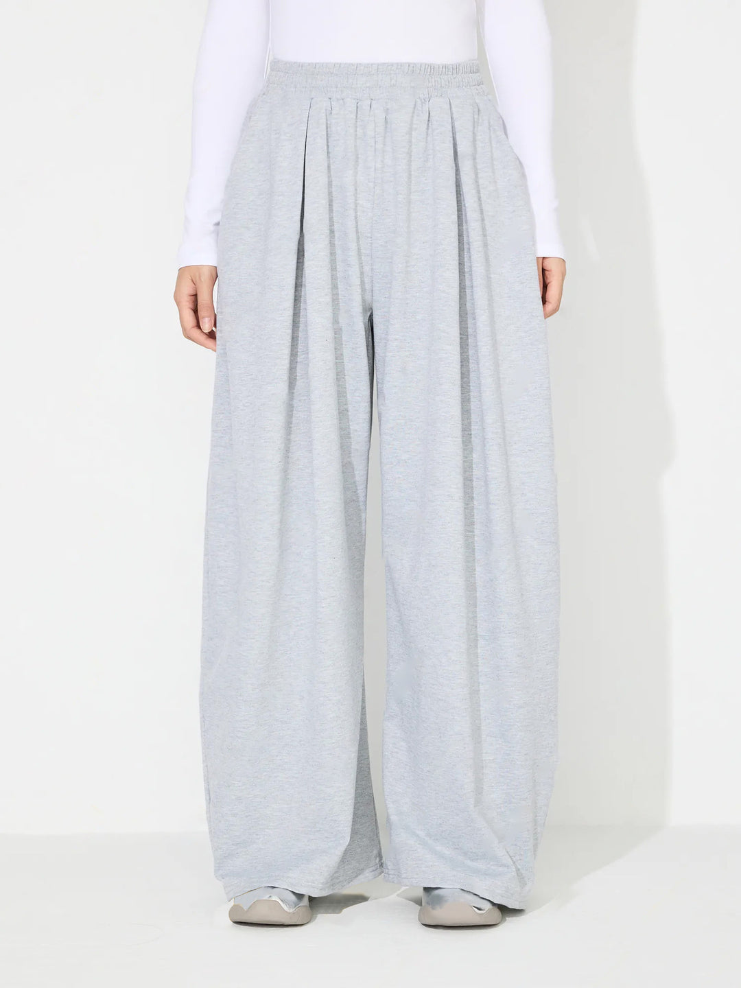 Pantalons Palazzo larges pour femmes avec taille élastique et plis Levoire