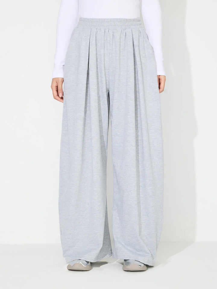 Pantalons Palazzo larges pour femmes avec taille élastique et plis Levoire