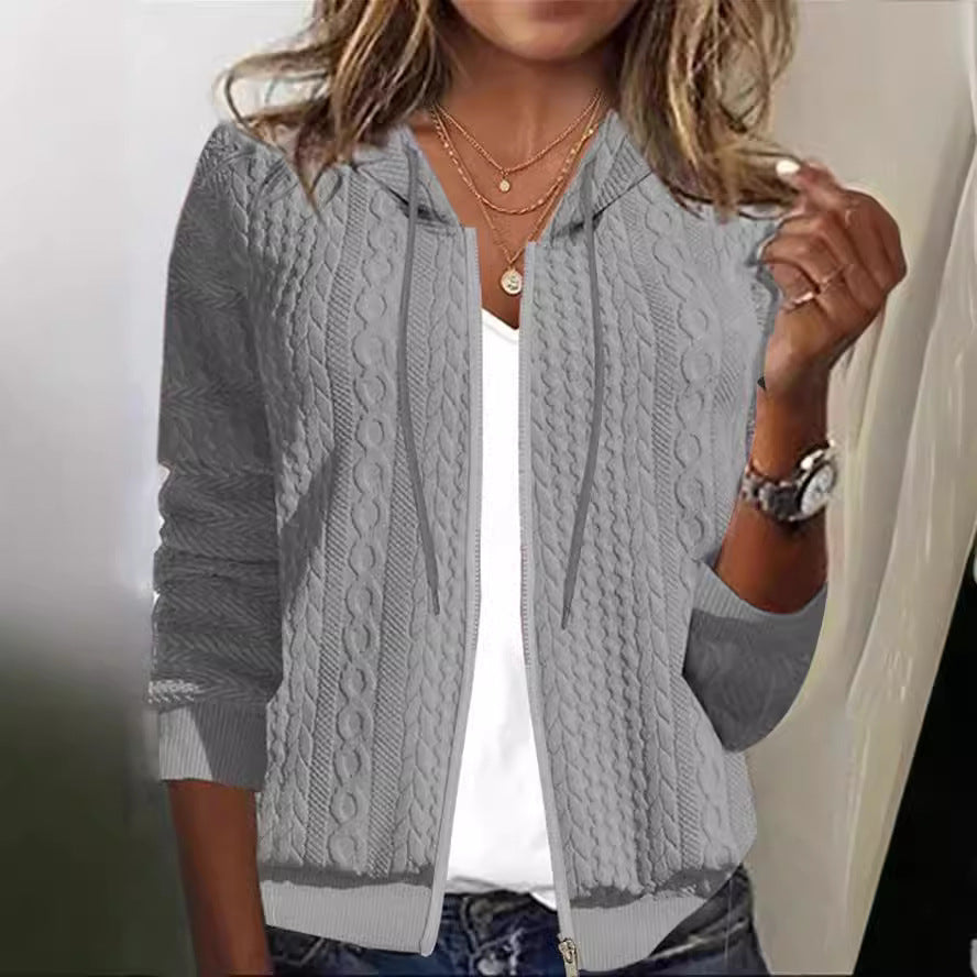 Cardigan femme avec capuche et motif texturé Levoire