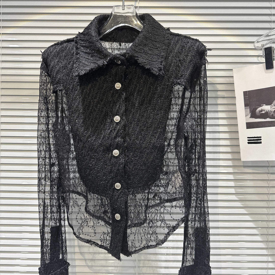 Levoire | Chemise Socialite Avec Détails En Dentelle Pour Une Tenue Élégante