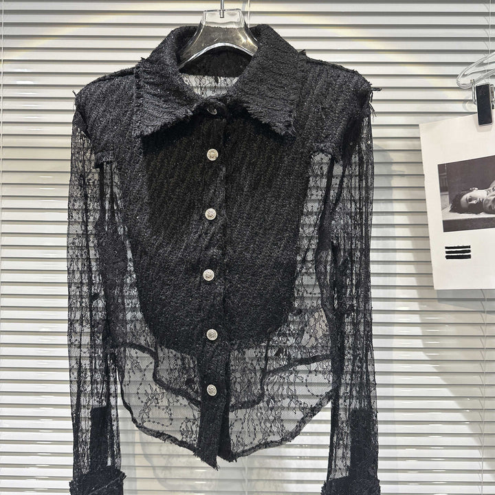 Levoire | Chemise Socialite Avec Détails En Dentelle Pour Une Tenue Élégante