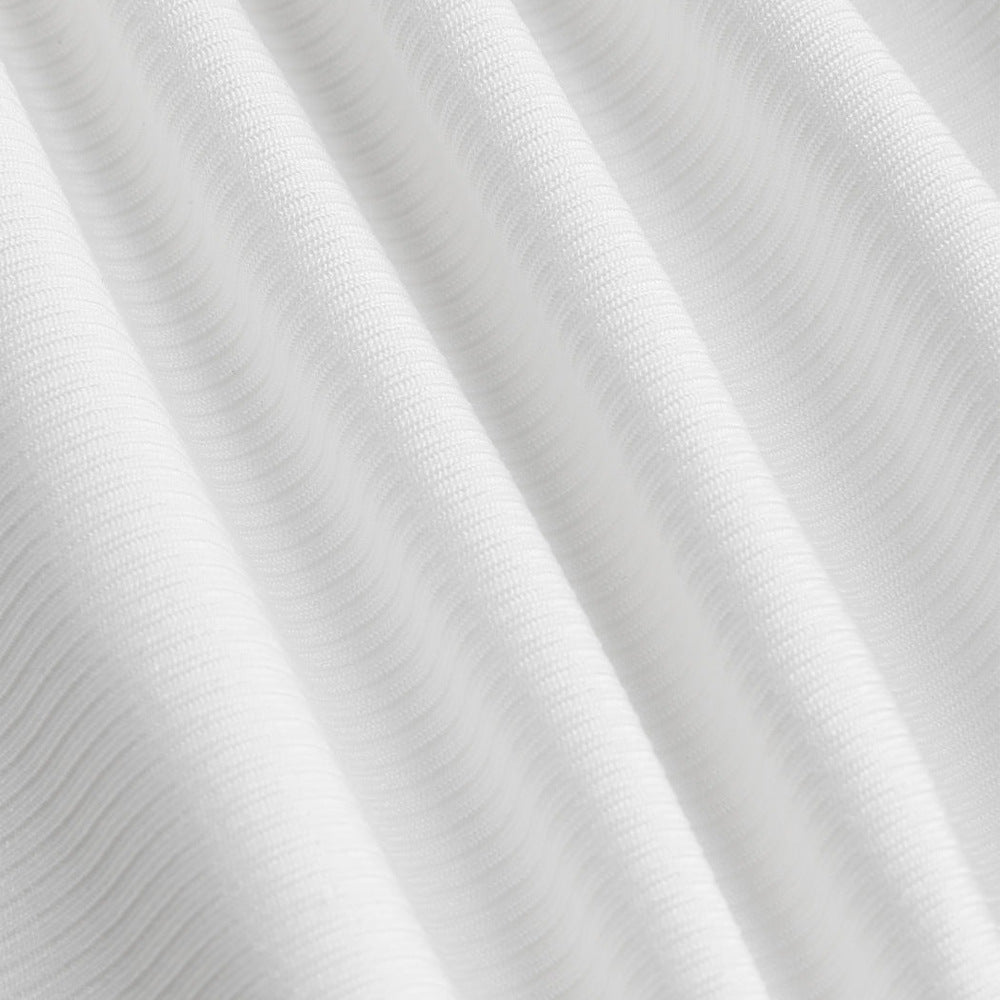 Chemise pour femmes à manches longues courte avec un design drapé sophistiqué et un col rond de mode Levoire