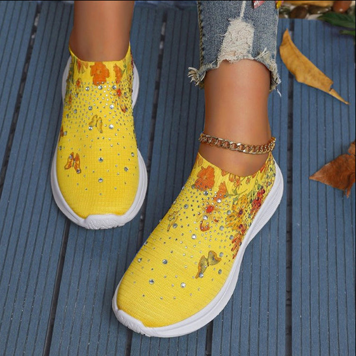 Levoire | Baskets Slip On Confortables Avec Motif Papillon Pour Femmes Jaune