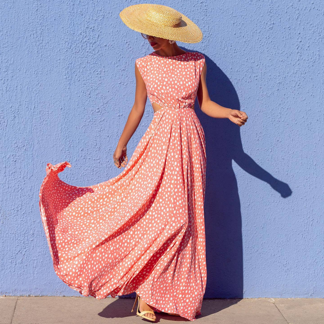 Robe maxi pour femmes avec une coupe élégante, longueur sol et découpe latérale Levoire