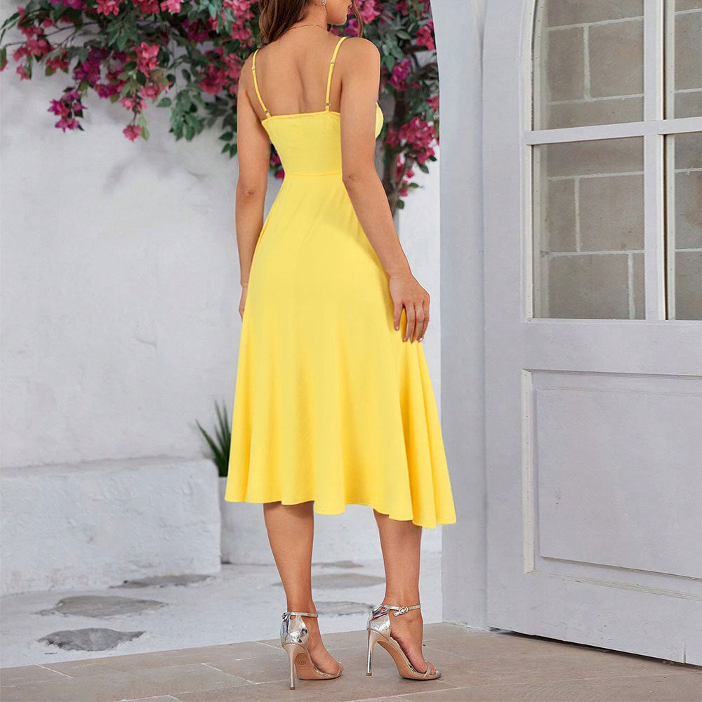Robe maxi femme avec bretelles spaghetti réglables et cordon de taille raffiné Levoire