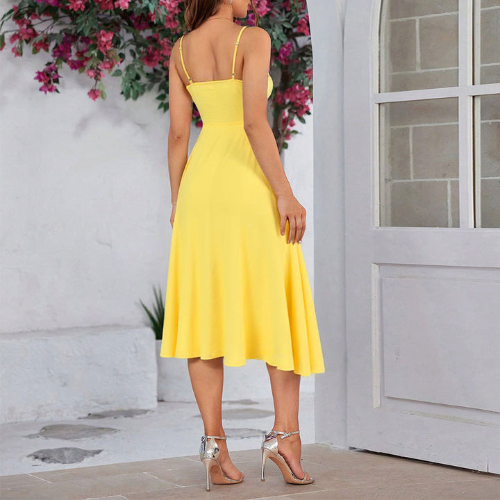 Robe maxi femme avec bretelles spaghetti réglables et cordon de taille raffiné Levoire