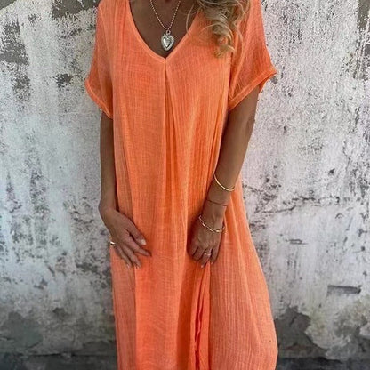 Levoire | Col en V robe Orange